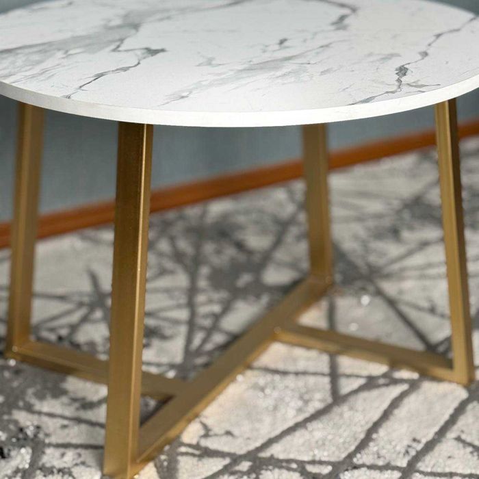 урнальный столик из МДФ с золотыми ножками