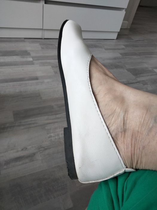 Балетки 37 разм, белые