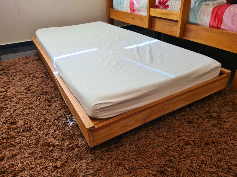 Двуетажно легло 3 в 1 Дъб Масив Внос UK