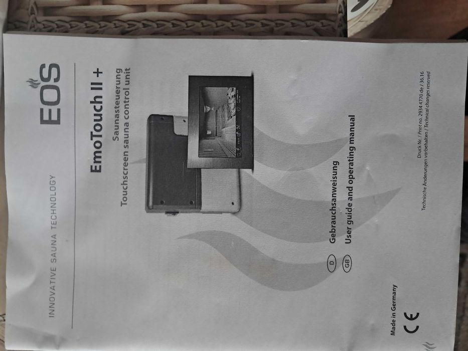 EOS EmoTouch II+ – Panou comandă saună TOUCH – NOU, COMPLET