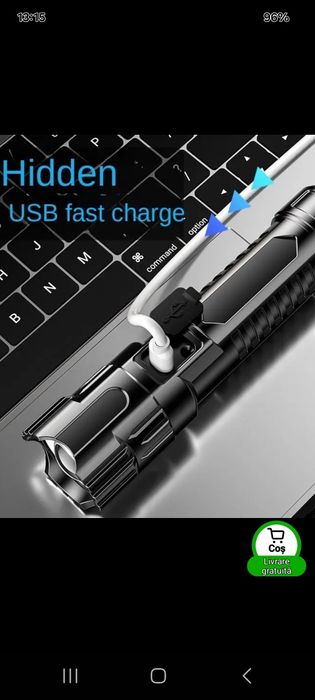 Lanterne LED reîncărcabile cu lupă