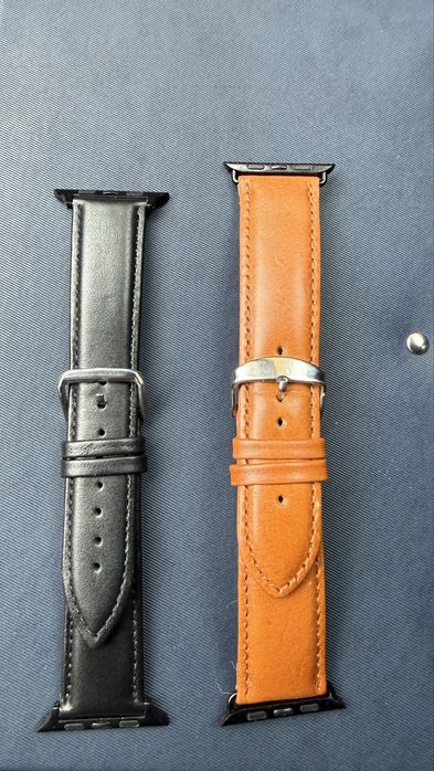 2 curele piele Apple Watch 44/45 mm
