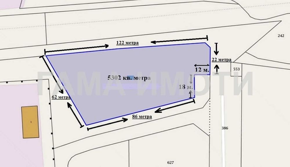 Продава се Парцел в Бургас, Промишлена зона - Север - 5302 кв.м за 100 €/кв.м - Снимка #1