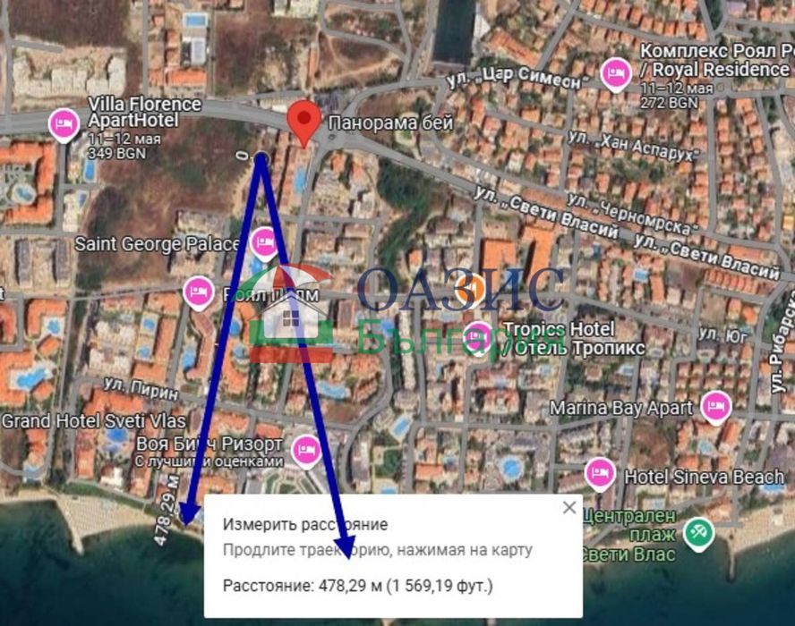 Апартамент с 1 спалня в нова луксозна жилищна сграда в Свети Влас "Феървю", 65.11 кв. м,