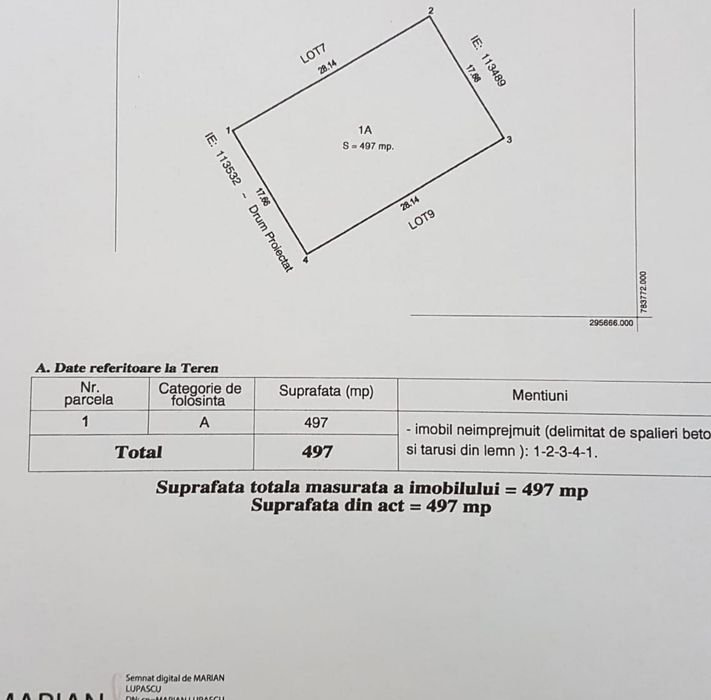 Teren de vânzare – Cumpăna, Constanța,Str. Carol I, 497 m² –