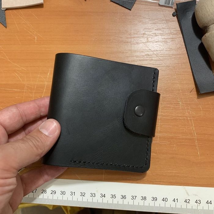 Кожен портфейл черен ръчно изработени