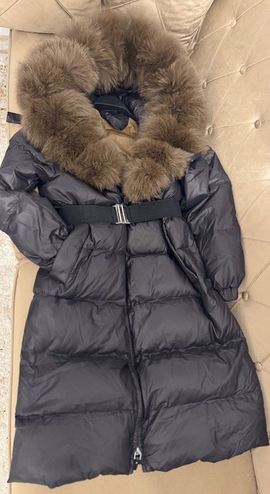 Geaca lungă cu blană naturală