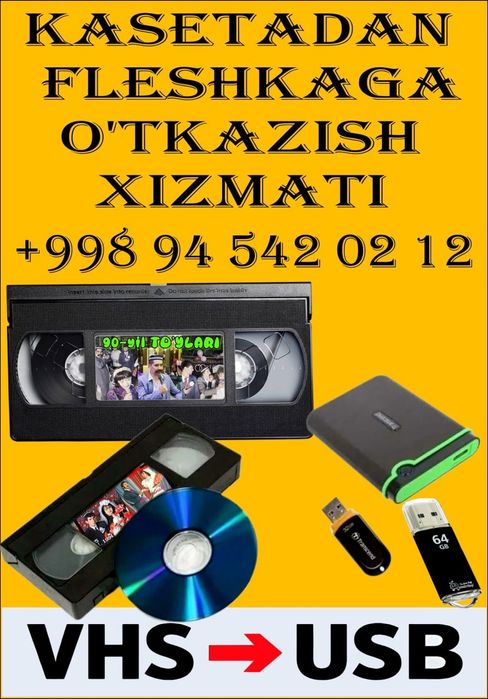 Eski Video kasetani usb o'tkazib beramiz