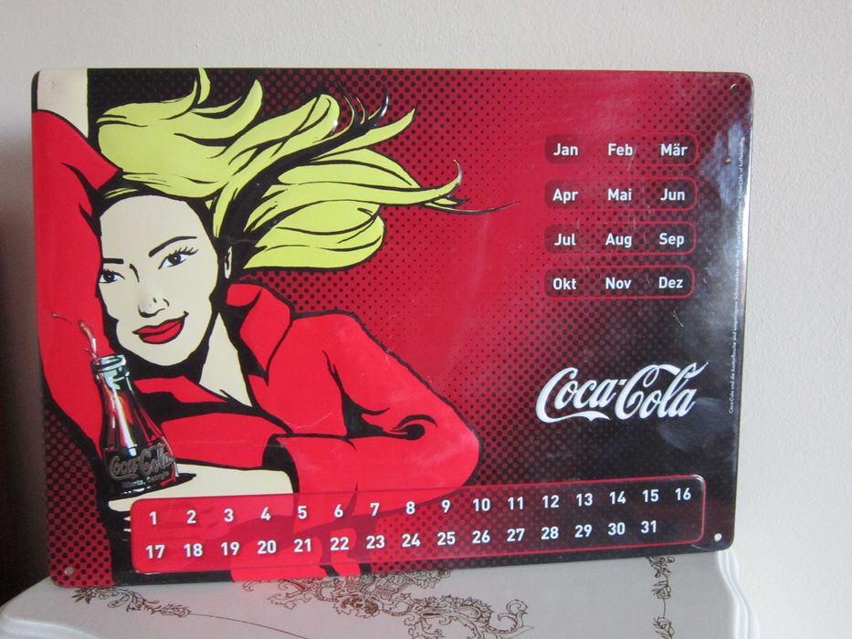 cadou rar Mos Craciun reclama metalica 3D +calendar perpetuu Coca Cola