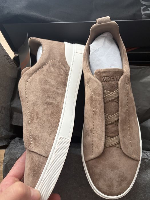 Adidasi ZEGNA triple stitch piele intoarsa nr 42, calitate excelenta