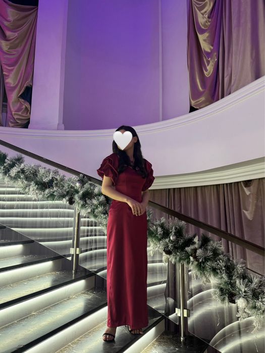 Платье вечерний бордовый