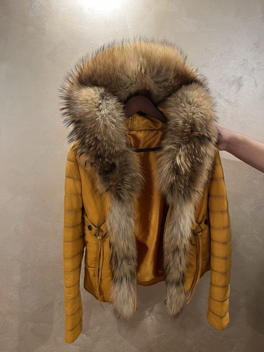 geaca piele si blana naturala