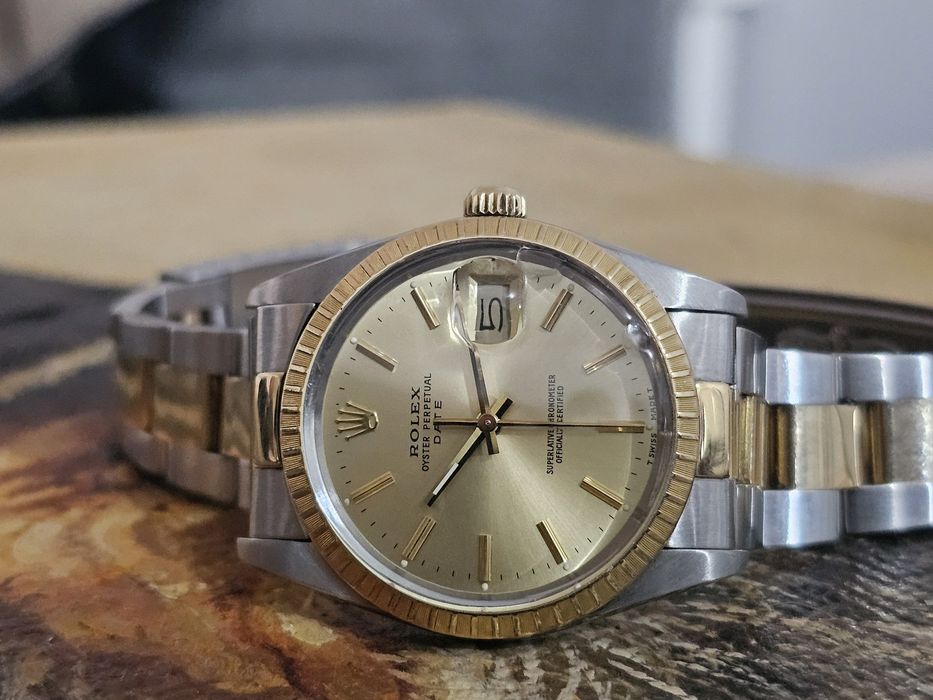Ceas Rolex Oyster Perpetual Date 1977 aur 18 k, cal 3035 nu omega breitling zenith