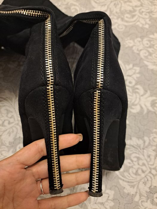 Cizme dama cu toc - Deichmann mărime 38 cu model fermoar