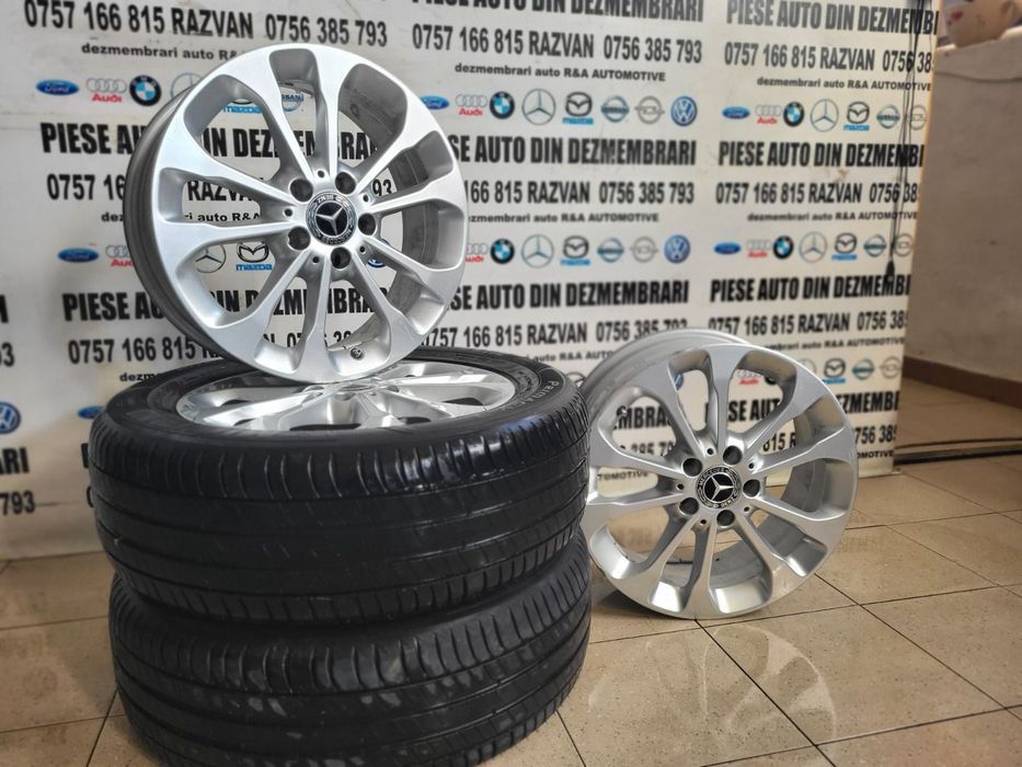 Set Jante Aluminiu R17 Mercedes C E Class A B Class Gla Cla Etc. 5x112 Cu Doua Anvelope Michelin Dot 2618 215/60R17