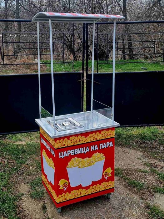 Количка за царевица с газова бутилка