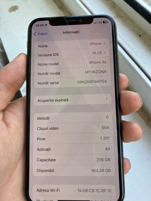 Vând iPhone XS de 256 GB