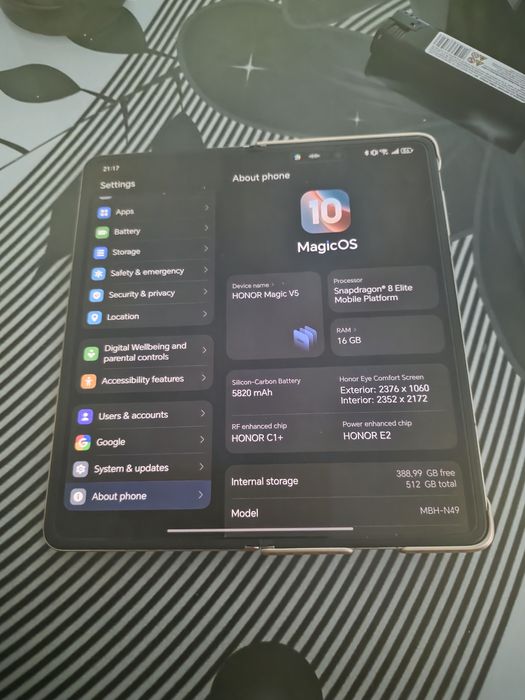 Honor magic V5 512G 16G Dawn Gold