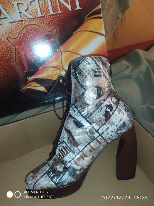 Боти с висок ток № 38 естествена кожа цена по договаряне