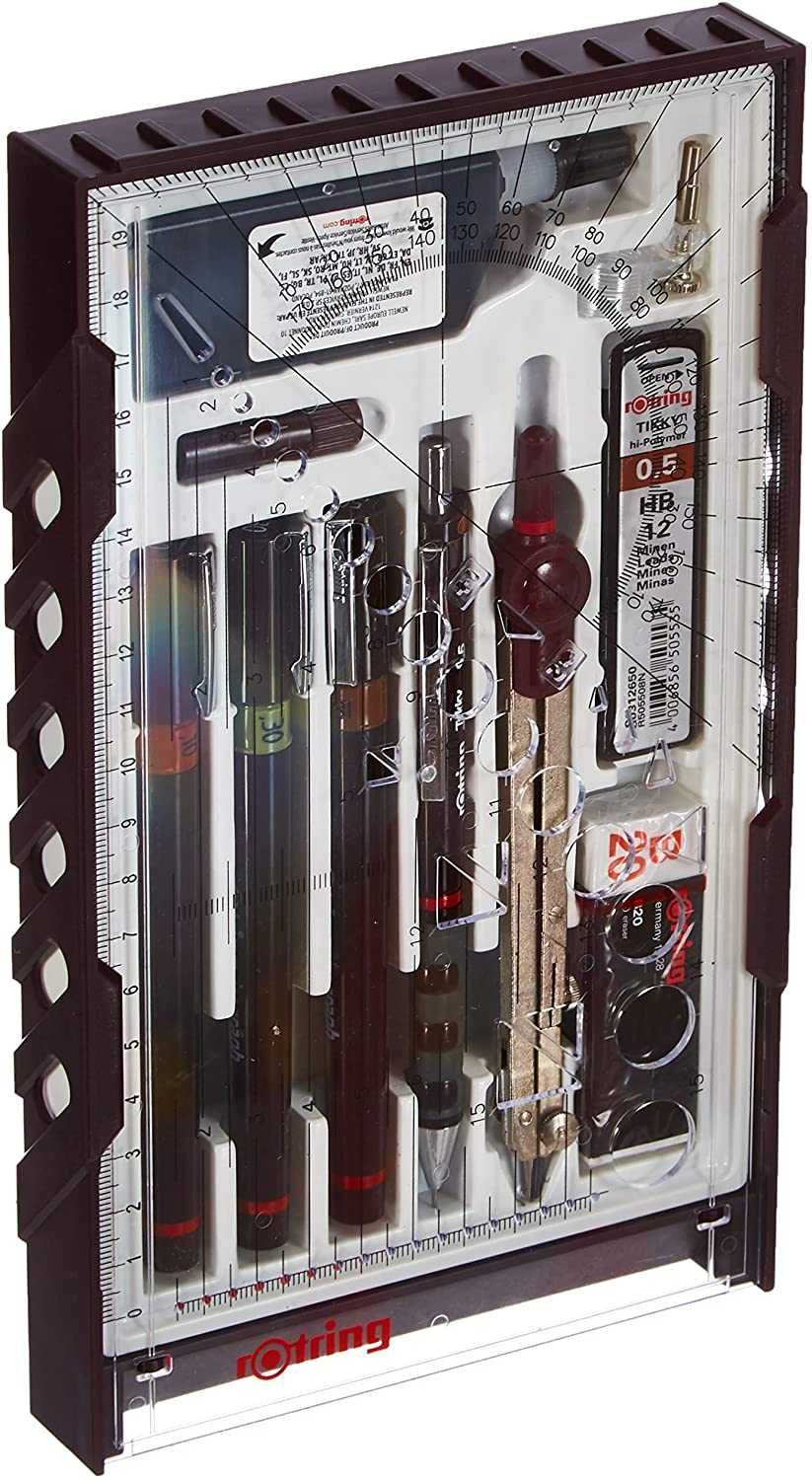 НОВ чертожен к-т рапидографи, изографи rOtring Isograph Master Set гр ...