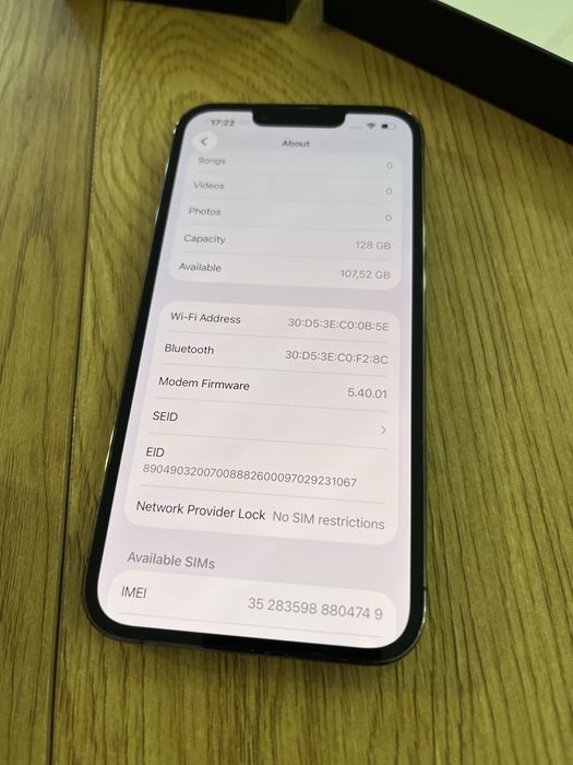Бартер iPhone 13 Pro 128gb graphite 100% BH