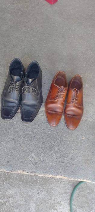 Vând, 2 bucăți pantofi eleganți pentru bărbați din piele, Bigotti Maro 42 și Taima Negru 41!