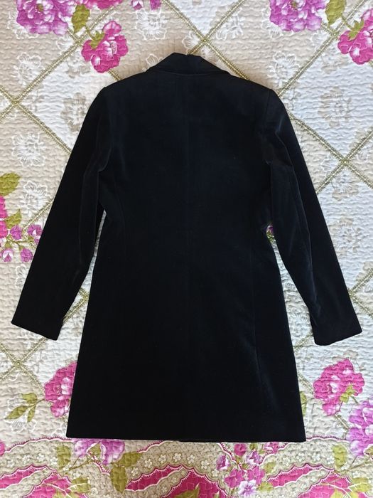 Sacou catifea negru bumbac Harrods esarfa mătase
