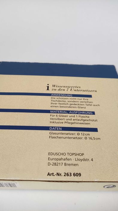 Нов посребрен комплект поставки за чаши и бутилка 6+1