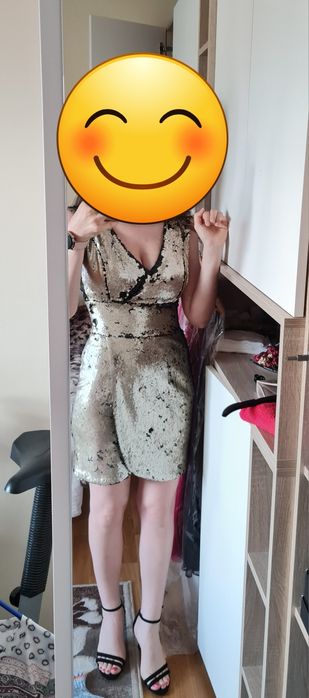 Rochie scurta din paiete reversibile