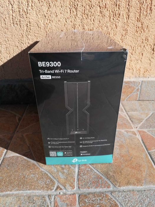 Router Wi-Fi 7 TP-Link Archer BE550 Tri-Band BE9300 nou, sigilat