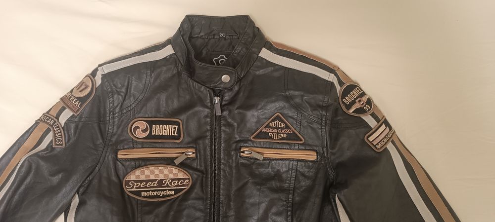 Дамско кожено мото яке   XXL