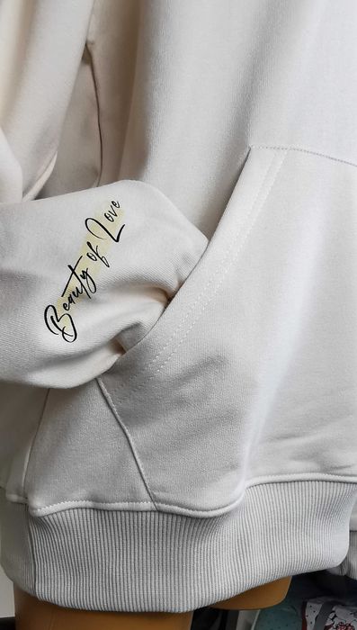 !!РАЗПРОДАЖБА!! Дамски суичър Бежово/ Черно: БЪЛГАРСКО производство