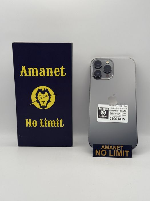 iPhone 13 Pro Max 128GB Baterie 81% Garantie 12 Luni , AMANET NO LIMIT