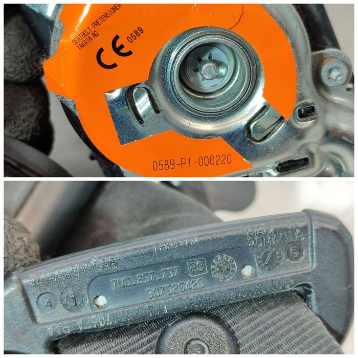 Centură de siguranță spate Seat Leon 5F / Golf VII / Octavia III 2012-2020 2015 1.6 TDI 77kW Cod OEM: 7N0857737, 34068475A (5G3)