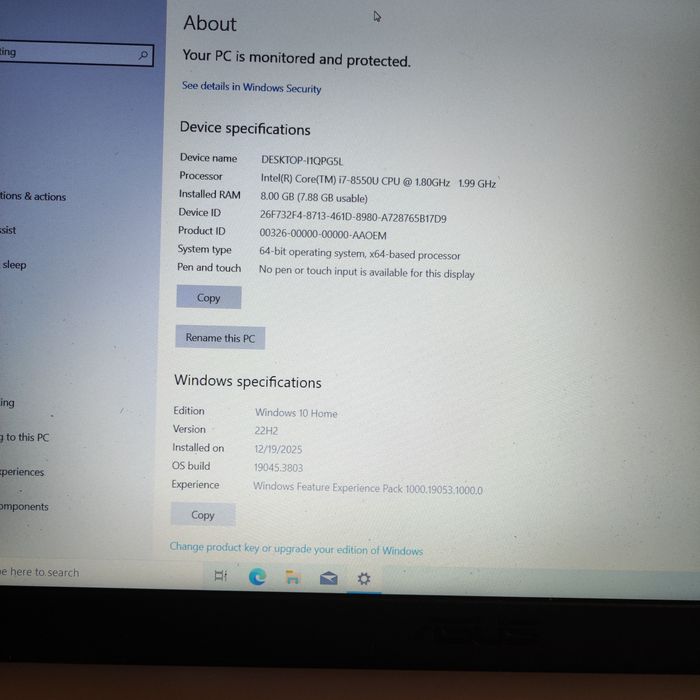 Laptop Asus i7 gen8