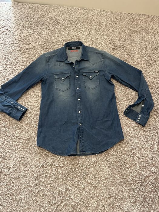 Replay Mens Blue Hyperflex Denim Shirt-оригинална мъжка риза