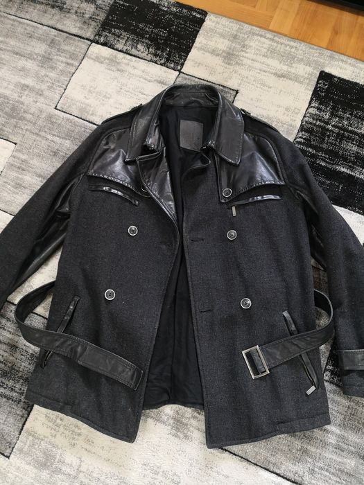 Pardesiu bărbați din lână și piele naturala Calvin Klein original. .