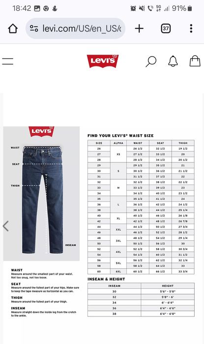 Jeans Levi's noi, cu etichetă.