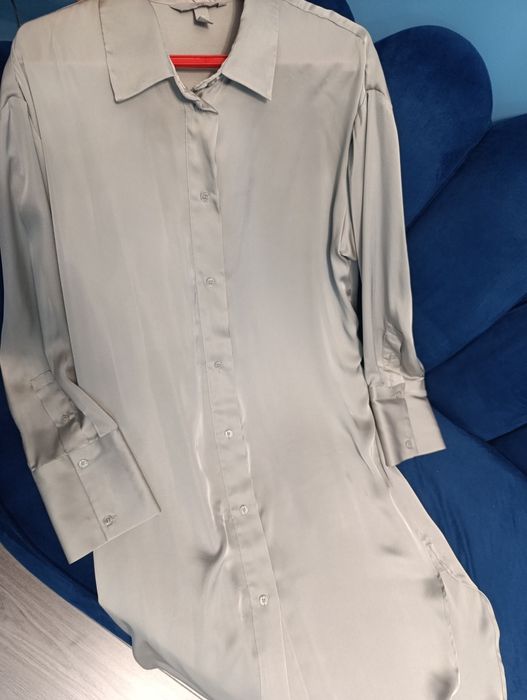 Шикарное платье-рубашка,плотный шелк,от HsM