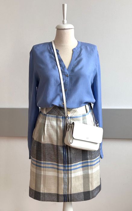 Елегантна пола с висока талия Zara & копринена туника Massimo Dutti