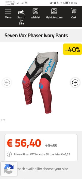 Pantaloni Enduro Motocros  seven vox phaser pant ivory