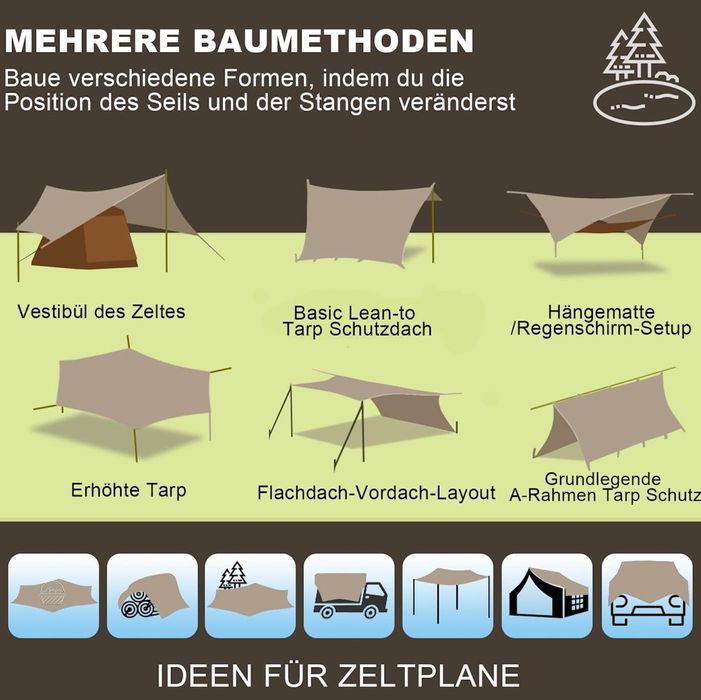 Prelată Protecție Solară JAICOM 3,7 x 4,3 m Impermeabilă și Ultralight