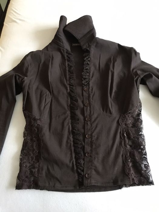 Официална дамска риза с дантела