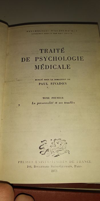 Tratat de Psihologie Medicala (Fr)- Paul Sivadon