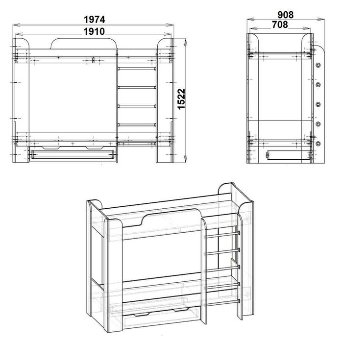 Ново! Двуетажно легло Компанит Твикс-2