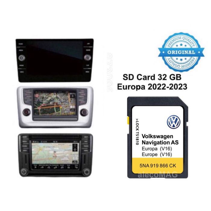 CARD SD Discover Media MIB 2026 Harta VW Golf 7 Passat B8 Tiguan T roc