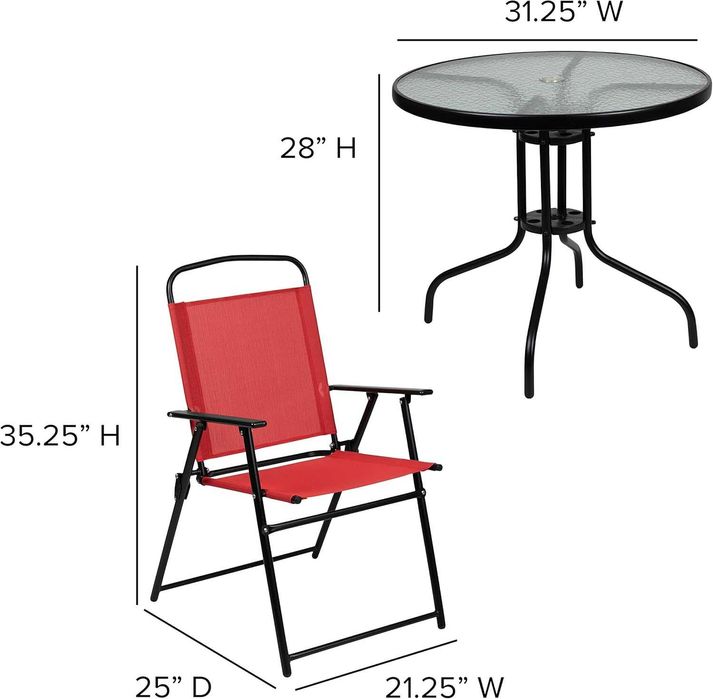 Градинскa  маса + чадър + 4 стола  / 6 части /