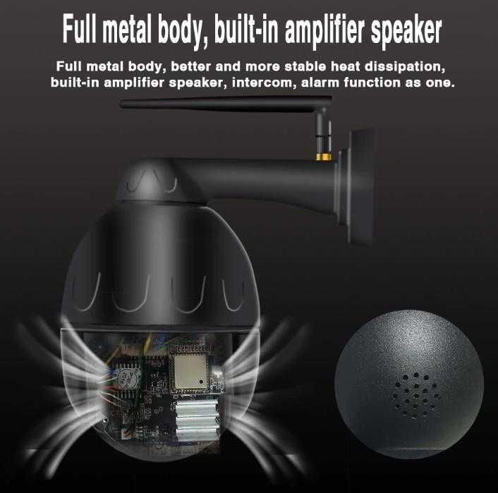 8.3M PTZ Камера Zoom WiFi Бебефон Видеодомофон Интерком СензорДвижение