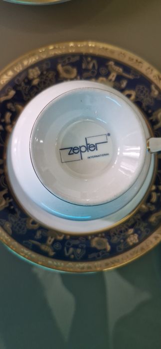 Set serviciu de cafea Zepter 12 piese. Pictate manual, aurite.