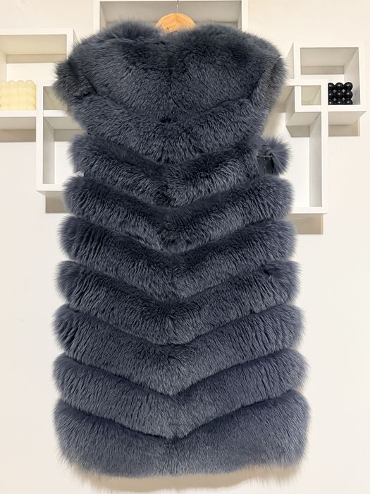 Vestă/haină de blană naturală de vulpe marimea S